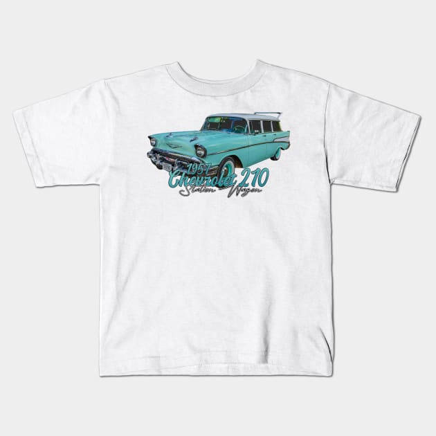 1957 Chevrolet 210 Station Wagon Kids T-Shirt by Gestalt Imagery